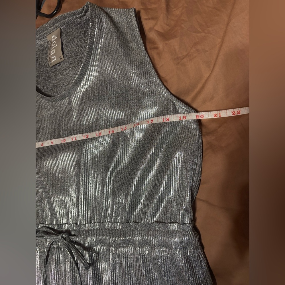 Dolan Shimmering Silver Midi Dress - Picture 7 of 8